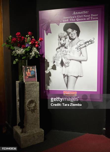 General view of the atmosphere at 'ANNETTE: America's Girl Next Door and the Queen of Teen" exhibit opening night preview at The Hollywood Museum on...
