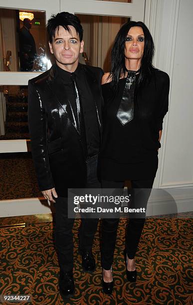 Gary Numan and wife Gemma arrive at The Q Awards 2009, at the Grosvenor House on October 26, 2009 in London, England.