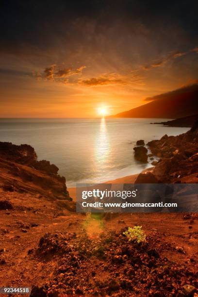 tacoron sunset - el hierro stock pictures, royalty-free photos & images