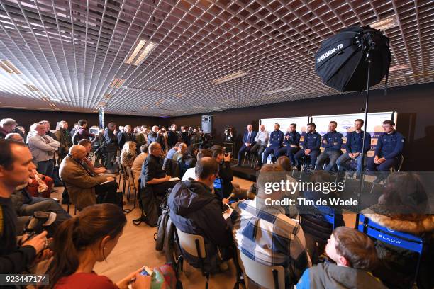 73rd Omloop Het Nieuwsblad 2018 Quick-Step Floors / Press Conference Patrick Lefevere of Belgium QS CEO Manager / Tom Steels of Belgium QS...