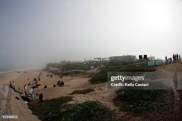 The Rip Curl Pro Search was called off after a thick blanket of fog enveloped the ocean and contest site all morning and afternoon on October 26,...