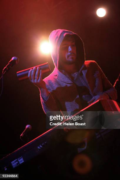Ben Lovett of Mumford And Sons performs on stage as part of the Q Awards Gigs at The Forum on October 24, 2009 in London, England.