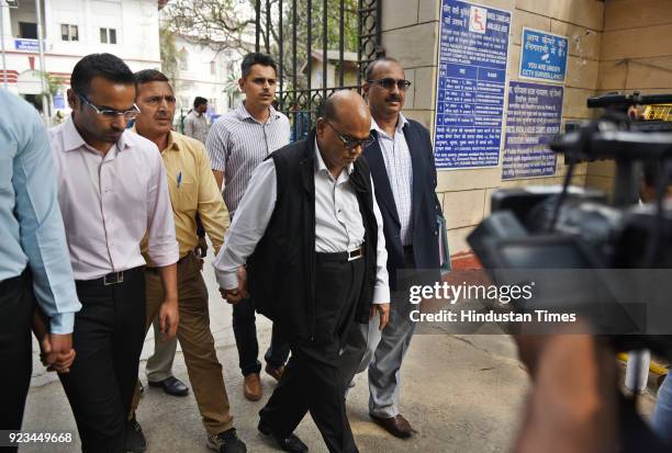 Rotomac owner Vikram Kothari along with his son Rahul produced in the court in Rs 3,695-crore loan default case at Patiala House on February 23, 2018...