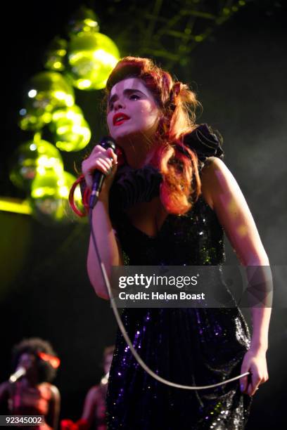 Paloma Faith performs on stage as part of the Q Awards Gigs at The Forum on October 24, 2009 in London, England.