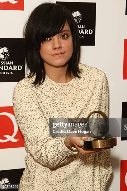 Lily Allen attends the 2009 Q Awards held at the Grosvenor House Hotel on October 26, 2009 in London, England.