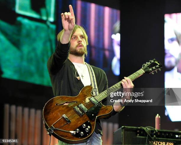 Caleb Followill of Kings of Leon performs on stage on Day 1 of Austin City Limits Festival 2009 at Zilker Park on October 2, 2009 in Austin,...