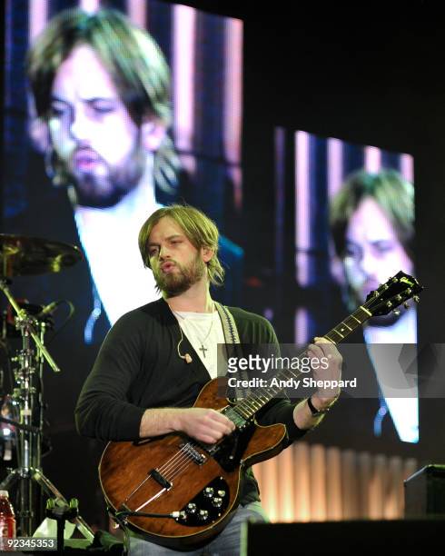 Caleb Followill of Kings of Leon performs on stage on Day 1 of Austin City Limits Festival 2009 at Zilker Park on October 2, 2009 in Austin,...