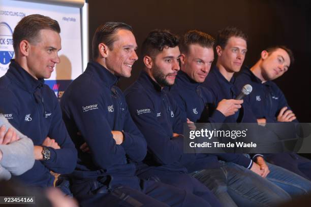 73rd Omloop Het Nieuwsblad 2018 Quick-Step Floors / Press Conference Zdenek Stybar of Czech Republic / Philippe Gilbert of Belgium / Fernando Gaviria...