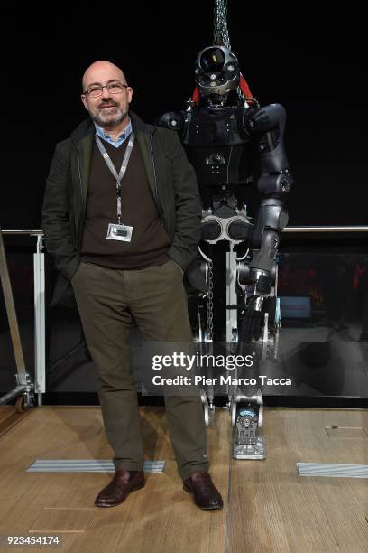 Roberto Cingolani, scientific director of the Italian Institute of Technology and the robot Walk-Man pose during the launch of Corriere Innovazione...