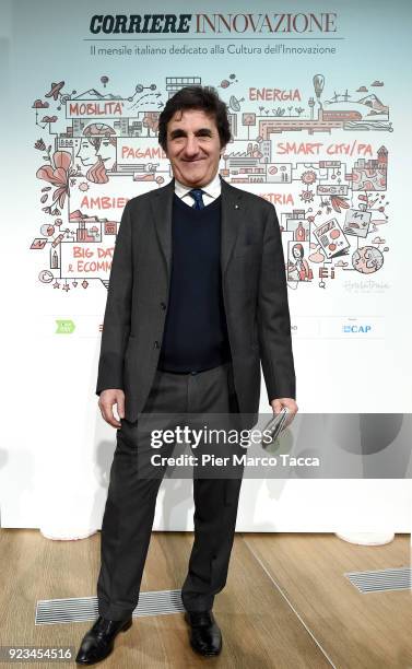 Urbano Cairo CEO of RCS Media Group poses during the launch of Corriere Innovazione at the Unicredit Pavilion on February 23, 2018 in Milan, Italy....