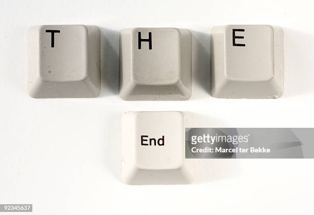 'the end'  - computer key stock pictures, royalty-free photos & images