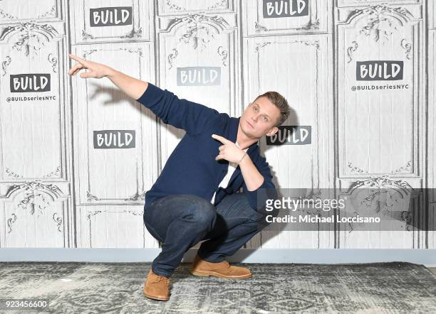 Actor Billy Magnussen visits Build Studio to discuss the movie "Game Night" at Build Studio on February 23, 2018 in New York City.