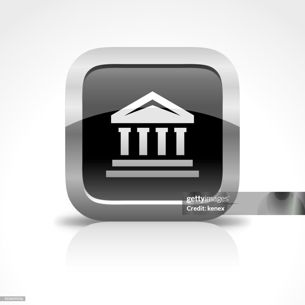 University Building Glossy Button Icon