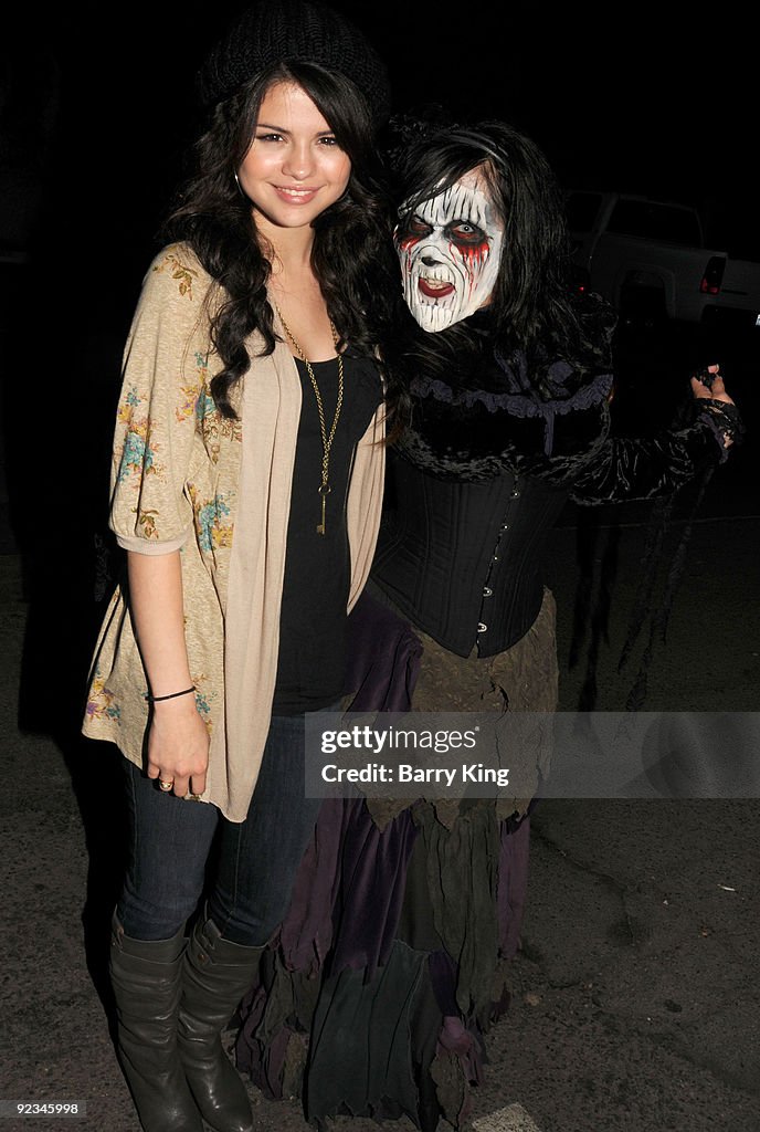 Actress Selena Gomez attends Knotts Scary Farm Haunt on October 24