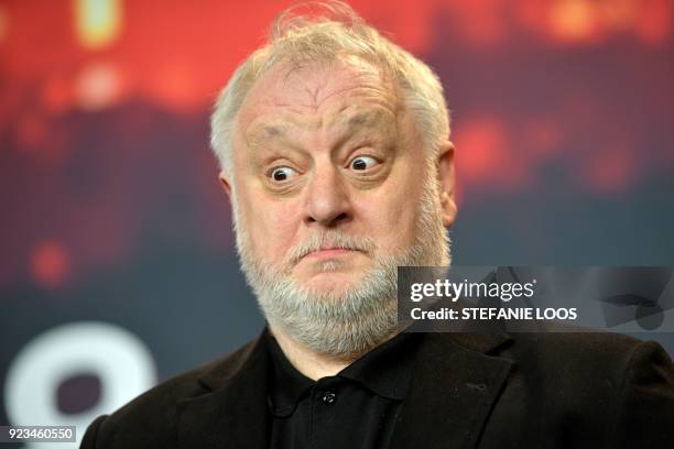 Slovak film director Martin Sulik poses during a photo call for the film "The interpreter" presented in the "Berlinale special" category during the...