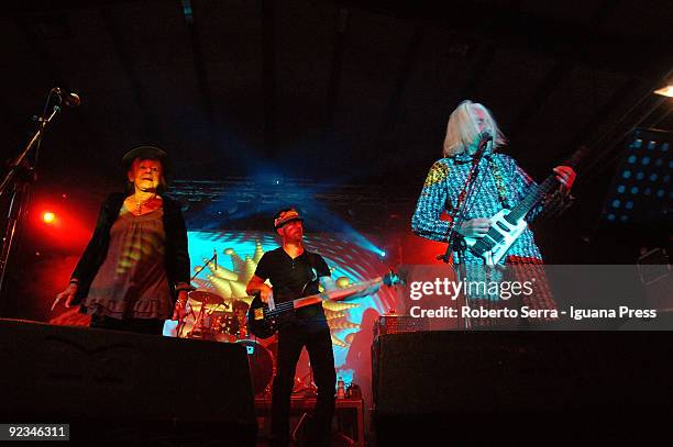 Gilly Smith and Daevid Allen lead The Gong Global Family in concert at Estragon on October 22, 2009 in Bologna, Italy.