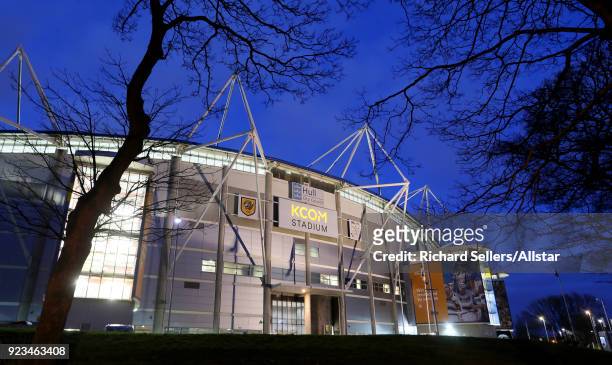 The KCom stadium before the Sky Bet Championship match between Hull City and Sheffield United at KCOM Stadium on February 23, 2018 in Hull, England.
