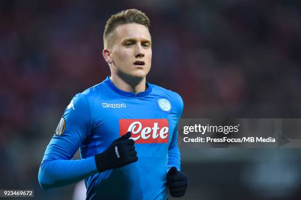 Piotr Zielinski of Napoli during UEFA Europa League Round of 32 match between RB Leipzig and Napoli at the Red Bull Arena on February 22, 2018 in...
