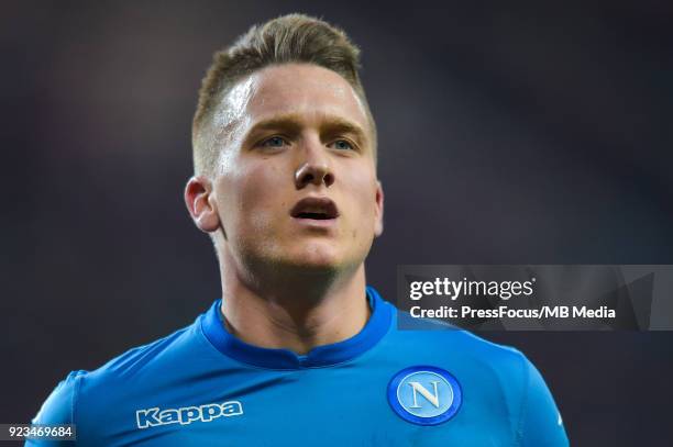 Piotr Zielinski of Napoli during UEFA Europa League Round of 32 match between RB Leipzig and Napoli at the Red Bull Arena on February 22, 2018 in...