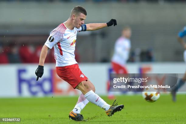 Diego Demme of RB Leipzig during UEFA Europa League Round of 32 match between RB Leipzig and Napoli at the Red Bull Arena on February 22, 2018 in...