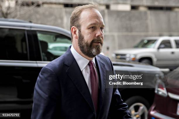 Rick Gates, former deputy campaign manager for Donald Trump, arrives at Federal Court in Washington, D.C., U.S., on Friday, Feb. 23, 2018. Special...