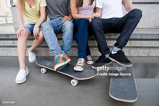 teenagers with skateboards - surrey british columbia stock pictures, royalty-free photos & images