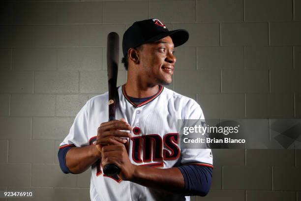 Jorge Polanco of the Minnesota Twins poses for a portrait on February 21, 2018 at Hammond Field in Ft. Myers, Florida.