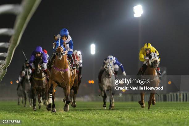 Caid De L'ardus under Harry Bentley wins the 1200m Purebred Arabian Sprint Cup at Al Rayyan Racecourse on February 23, 2018 in Doha, Qatar.