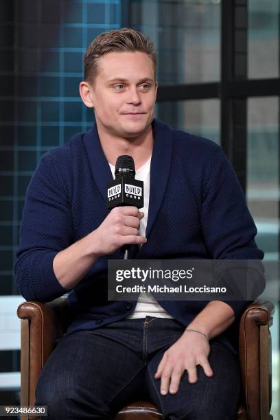 Actor Billy Magnussen visits Build Studio to discuss the movie "Game Night" at Build Studio on February 23, 2018 in New York City.