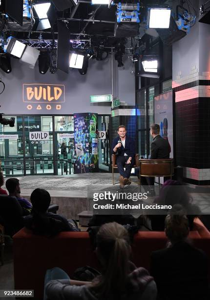 Actor Billy Magnussen visits Build Studio to discuss the movie "Game Night" at Build Studio on February 23, 2018 in New York City.