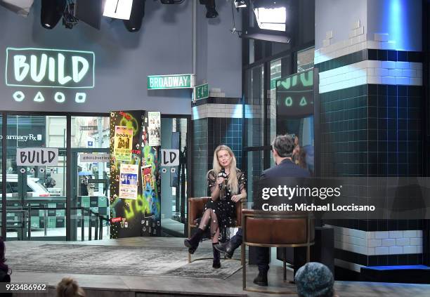 Theodora Richards visits Build Studio to discuss her show on SiriusXM "Off the Cuff" at Build Studio on February 23, 2018 in New York City.