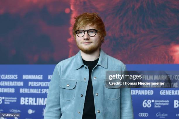 Ed Sheeran attends the 'Songwriter' press conference during the 68th Berlinale International Film Festival Berlin at Grand Hyatt Hotel on February...