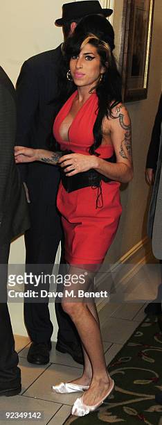 Amy Winehouse attends The Q Awards, at the Grosvenor House on October 26, 2009 in London, England.