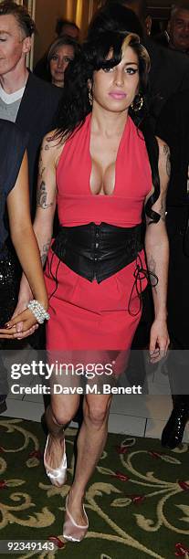 Amy Winehouse attends The Q Awards, at the Grosvenor House on October 26, 2009 in London, England.