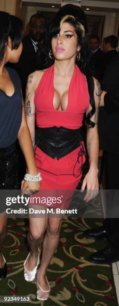 Amy Winehouse attends The Q Awards, at the Grosvenor House on October 26, 2009 in London, England.