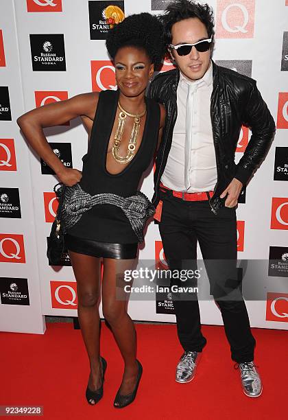 Shingia Shoniwa and Dan Smith from the Noisettes attend the Q Awards 2009 at the Grosvenor House Hotel on October 26, 2009 in London, England.
