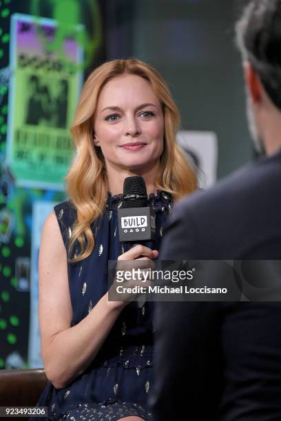 Actress and director Heather Graham visits Build Studio to discuss her movie "Half Magic" at Build Studio on February 23, 2018 in New York City.