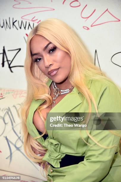 Stefflon Don Visits Music Choice at Music Choice on February 23, 2018 in New York City.