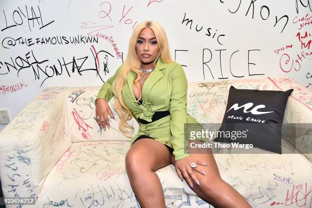 Stefflon Don Visits Music Choice at Music Choice on February 23, 2018 in New York City.
