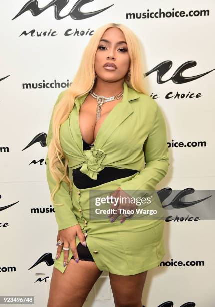 Stefflon Don Visits Music Choice at Music Choice on February 23, 2018 in New York City.