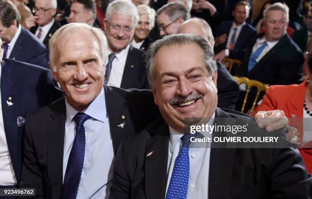 World Golf Hall of Famer Greg Norman and Andrew Liveris, Chairman and Chief Executive Officer of The Dow Chemical Company, attend a joint press...