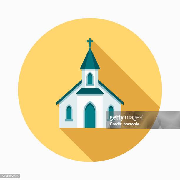 church flat design easter icon with side shadow - easter sunday stock illustrations