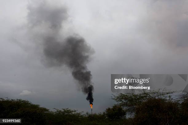 Gas flare is seen at the Petroleos de Venezuela SA Jose Antonio Anzoategui industrial complex in Barcelona, Anzoategui state, Venezuela, on Thursday,...