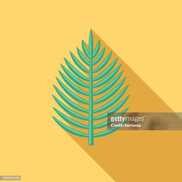 palm sunday flat design easter icon with side shadow - palm sunday stock illustrations