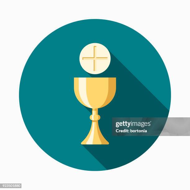 communion flat design easter icon with side shadow - communion stock illustrations