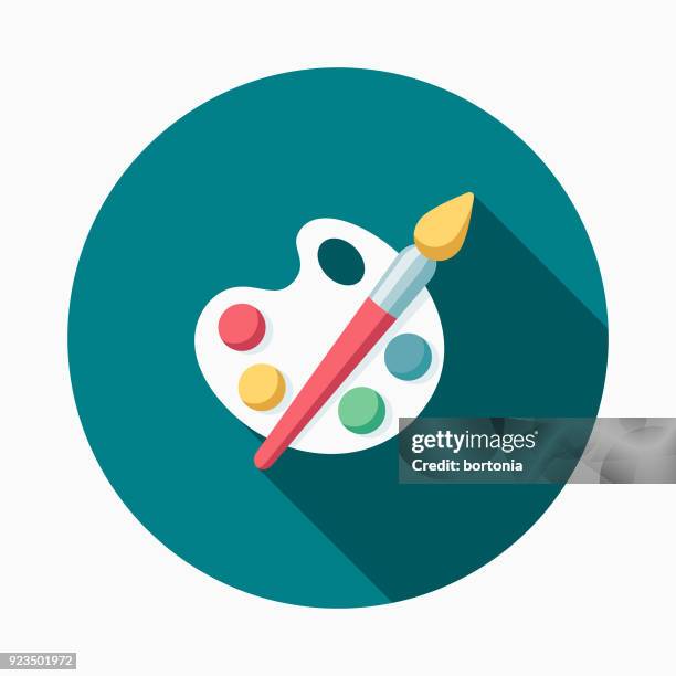 paint supplies flat design easter icon with side shadow - easter sunday stock illustrations