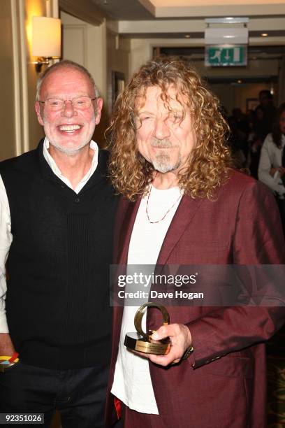 Bob Harris and Robert Plant attend the 2009 Q Awards held at the Grosvenor House Hotel on October 26, 2009 in London, England.