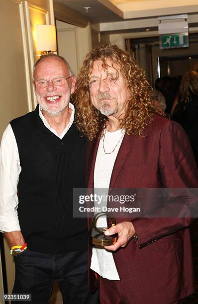 Bob Harris and Robert Plant attend the 2009 Q Awards held at the Grosvenor House Hotel on October 26, 2009 in London, England.