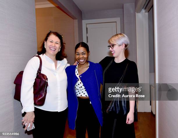 Anna Fioriti, Jessica Noisette and Bailey Johnson attend Frette Celebrates Bjorn Bjornsson at Private Residence on February 21, 2018 in New York City.