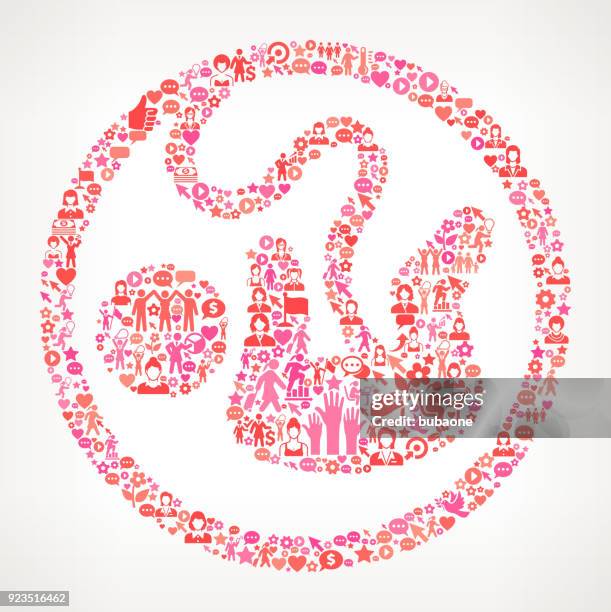 fetus women's rights and female empowerment icon pattern - face scan stock illustrations